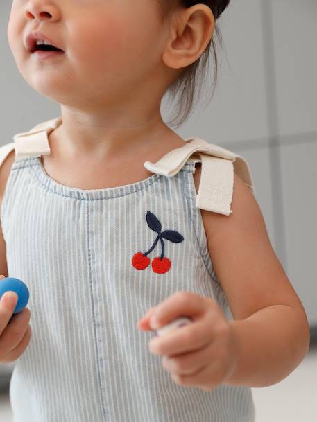 Combishort bébé fille coton rayé bleu - vertbaudet enfant 