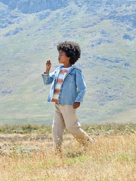 Chemise garçon en denim double stone - vertbaudet enfant 