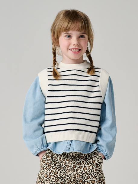 Fille-Pull, gilet, sweat-Pull sans manche fille