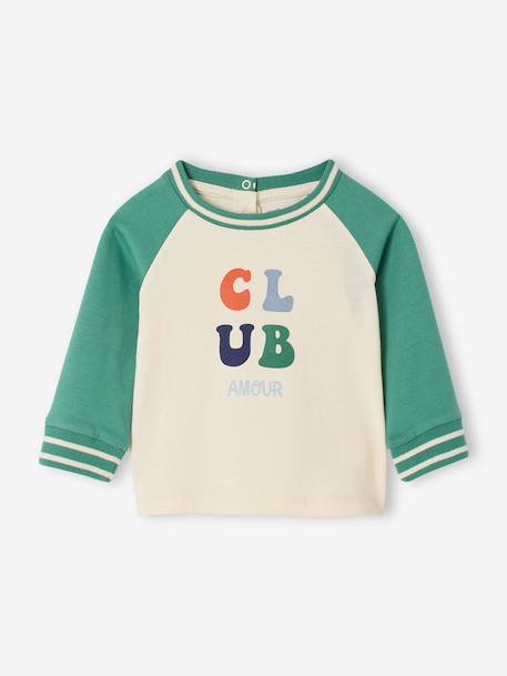 T-shirt  bébé 'cool baby' manches longues moutarde+vert - vertbaudet enfant 