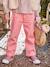 Soepele meisjesbroek in 'paperbag'-stijl kaki+rozen - vertbaudet enfant 