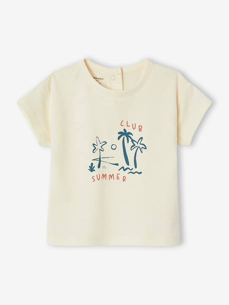 Lot 2 t-shirts manches courtes bébé écru - vertbaudet enfant 