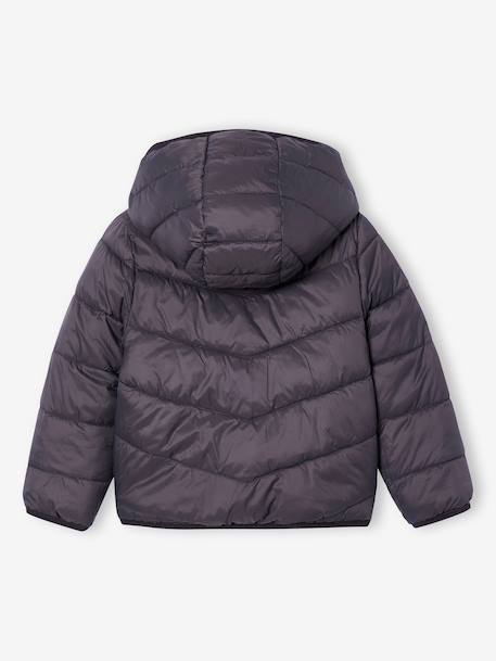 Doudoune fille légère réversible anthracite+mauve+rose pâle - vertbaudet enfant 