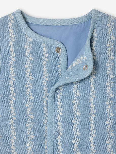 Gilet bébé sans manche denim fleurs stone - vertbaudet enfant 