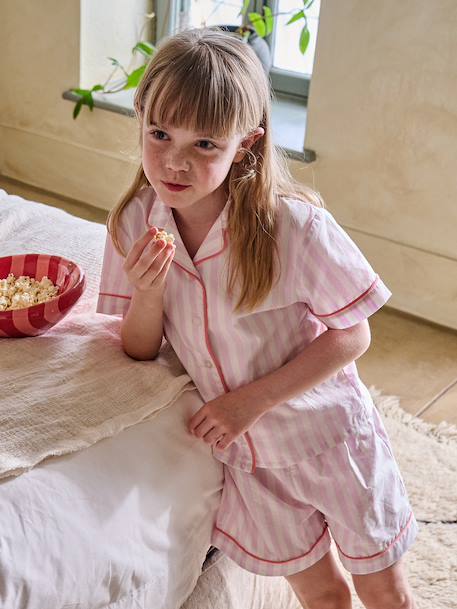 Pyjamashort met korte mouwen om te personaliseren lila - vertbaudet enfant 