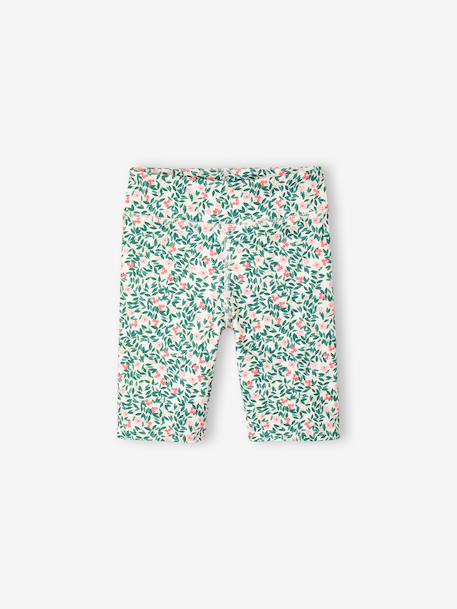 Set van 2 sportieve fietsshorts voor meisjes groen+rozen - vertbaudet enfant 