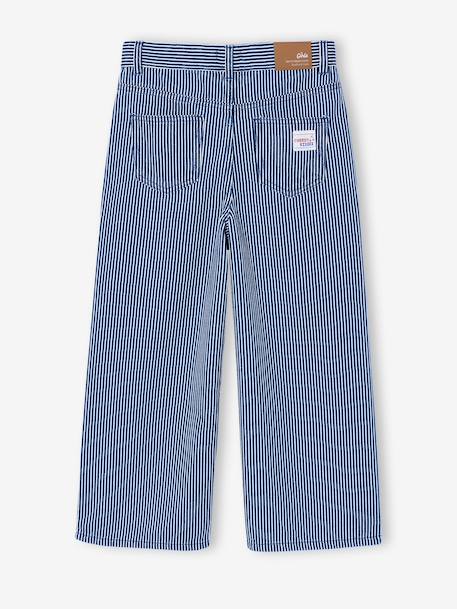 Pantalon large fille rayé rayé bleu - vertbaudet enfant 