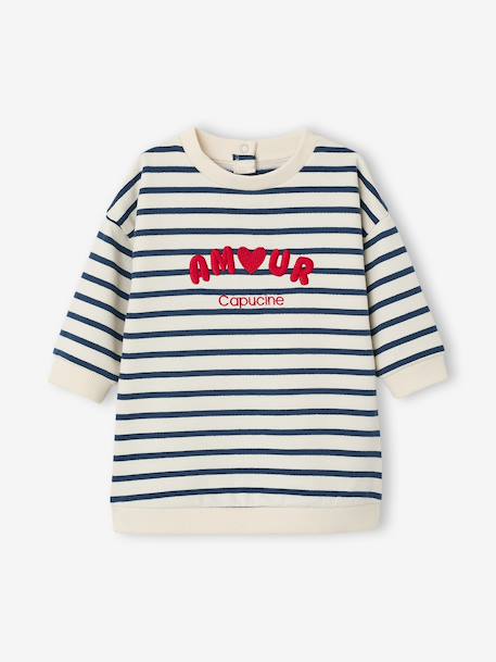 Babyset met jurk en legging personaliseerbaar marineblauw, gestreept - vertbaudet enfant 