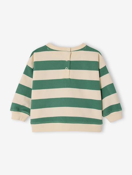 Gestreepte sweater baby lange mouwen groen, gestreept - vertbaudet enfant 