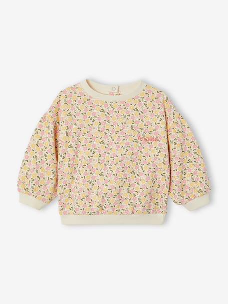Sweat bébé en molleton imprimé vanille - vertbaudet enfant 