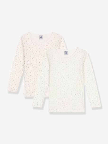 Fille-Lot 2 tee-shirts manches longues Petit Bateau