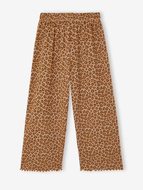 Meisjes legging in ribgebreide stof beige+ecru+wit, bedrukt - vertbaudet enfant 
