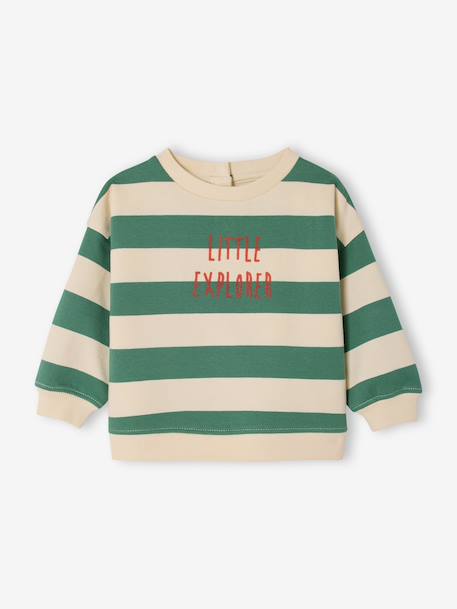 Sweat bébé manches longues rayés rayé vert - vertbaudet enfant 