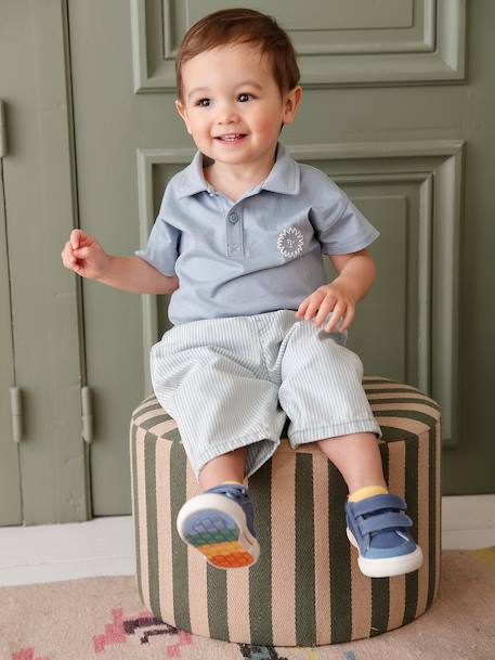 Babyset met polo en broek baby jongen blauw, gestreept - vertbaudet enfant 