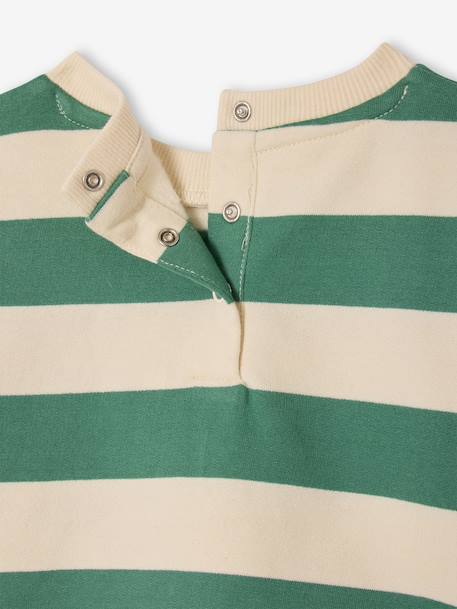 Gestreepte sweater baby lange mouwen groen, gestreept - vertbaudet enfant 