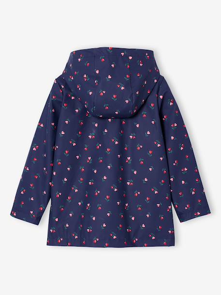 Ciré fille à capuche imprimé marine+multicolore+vanille+vert - vertbaudet enfant 