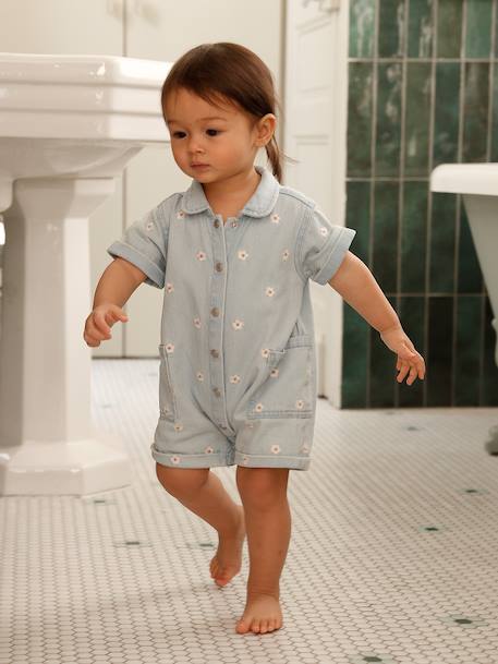 Bébé-Combishort bébé fille denim