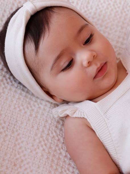 Babypakje salopet voor meisjes en haarband ecru - vertbaudet enfant 