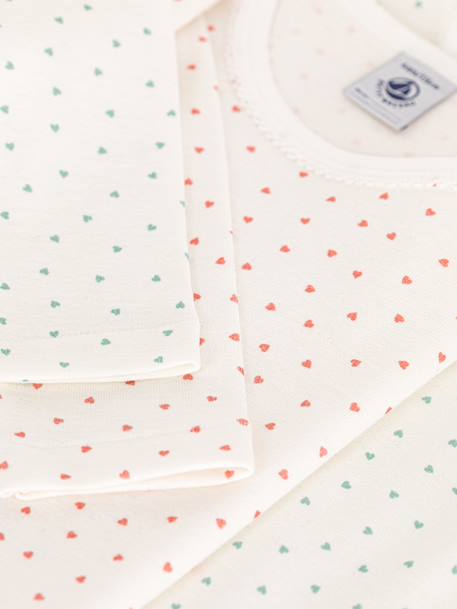 Lot 2 tee-shirts manches longues Petit Bateau blanc - vertbaudet enfant 