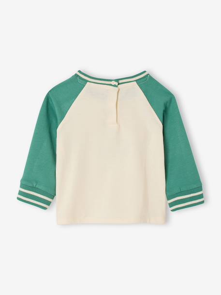 T-shirt  bébé 'cool baby' manches longues moutarde+vert - vertbaudet enfant 