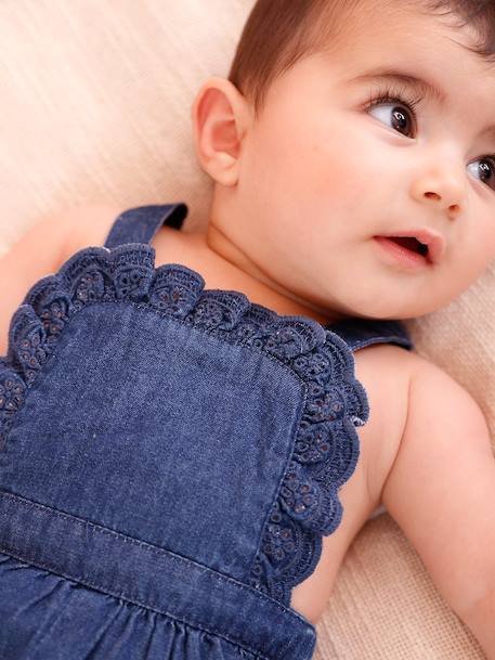 Barboteuse bébé fille en denim stone - vertbaudet enfant 