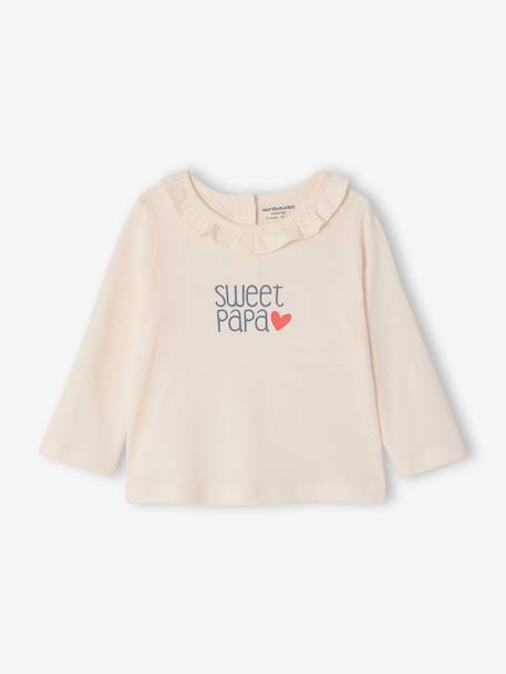 Set van 2 T-shirt met lange mouwen en kraag lichtroze - vertbaudet enfant 
