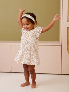 -Ensemble bébé fille robe, bloomer et bandeau