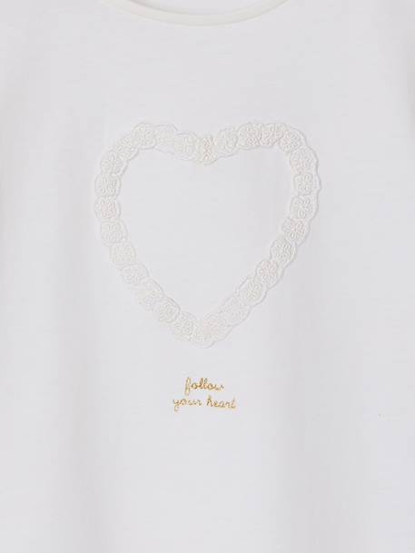 T-shirt met korte mouwen voor meisjes wit - vertbaudet enfant 