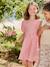 Robe fille Vichy noeuds dos corail - vertbaudet enfant 