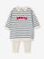 Babyset met jurk en legging personaliseerbaar marineblauw, gestreept - vertbaudet enfant 
