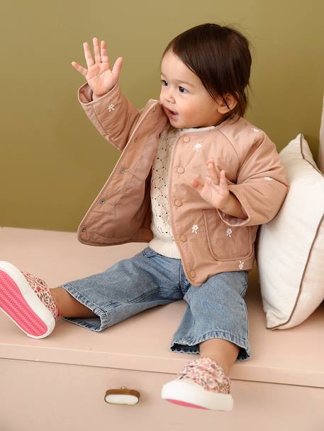 Veste brodée bébé fille noix de pécan - vertbaudet enfant 