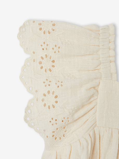 Robe bébé en gaze de coton écru+rouge - vertbaudet enfant 