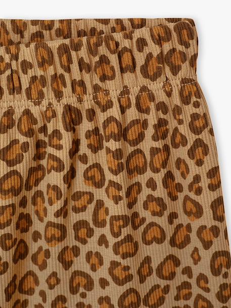 Legging fille en maille côtelé beige+blanc imprimé+écru - vertbaudet enfant 