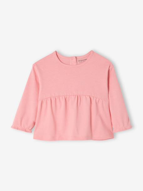 Lot 2 T-shirts manches longues bébé rose - vertbaudet enfant 