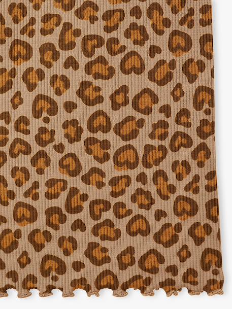 Legging fille en maille côtelé beige+blanc imprimé+écru - vertbaudet enfant 