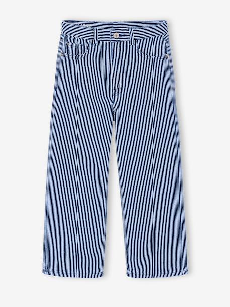 Pantalon large fille rayé rayé bleu - vertbaudet enfant 