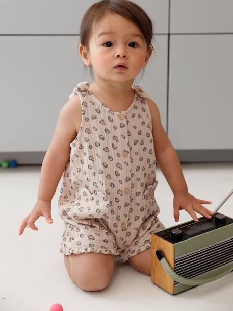 Combishort bébé fille imprimé beige - vertbaudet enfant 