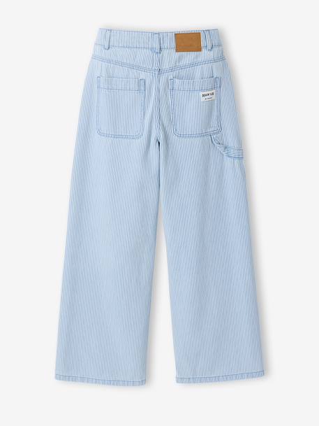 Gestreepte wijde broek voor meisjes blauw, gestreept - vertbaudet enfant 