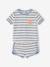 Badstoffen babyset met T-shirt en short blauw, gestreept+taupe - vertbaudet enfant 