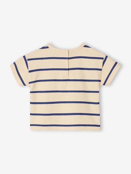 T-shirt bébé rayé en coton rayé bleu - vertbaudet enfant 