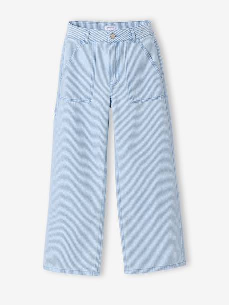Pantalon large fille rayé rayé bleu - vertbaudet enfant 