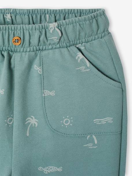 Pantalon bébé molleton imprimé cappuccino+vert émeraude+vert sauge - vertbaudet enfant 