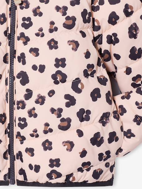 Doudoune fille légère réversible anthracite+mauve+rose pâle - vertbaudet enfant 