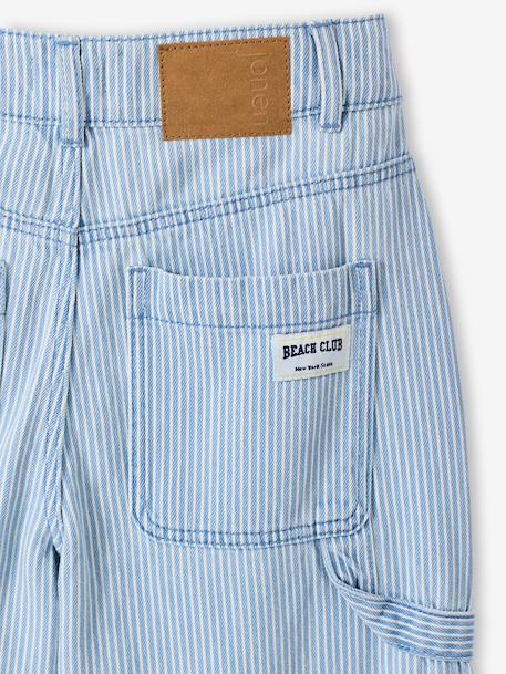 Pantalon large fille rayé rayé bleu - vertbaudet enfant 