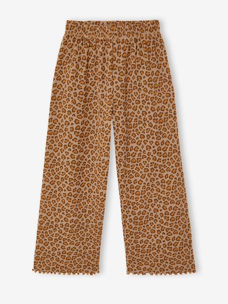 Legging fille en maille côtelé beige+blanc imprimé+écru - vertbaudet enfant 