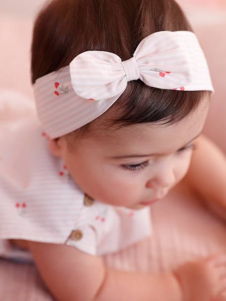 Ensemble 3 pièces short t-shirt bandeau écru - vertbaudet enfant 