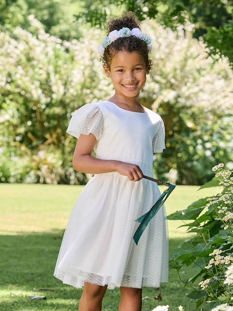 Feestjurk voor meisjes wit - vertbaudet enfant 