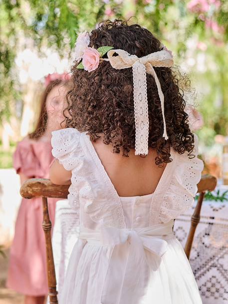 Robe patineuse volantée blanc - vertbaudet enfant 