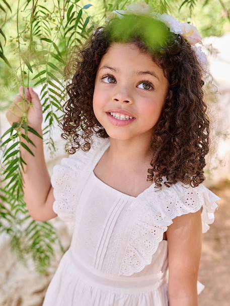 Robe patineuse volantée blanc - vertbaudet enfant 