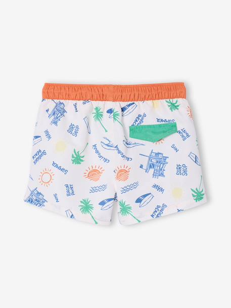 Short de bain garçon surf blanc chiné - vertbaudet enfant 